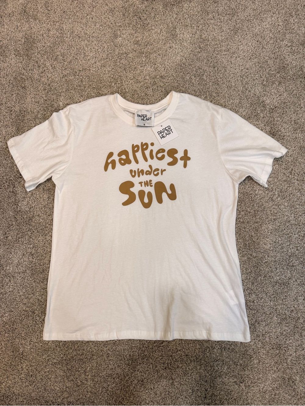 Paper Heart Kids White 'Happiest Under the Sun' Graphic Tee